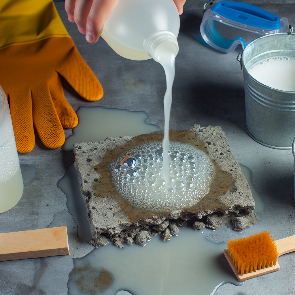 dissolving dried concrete