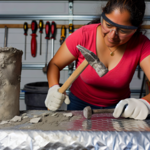 remove dried cement from metal