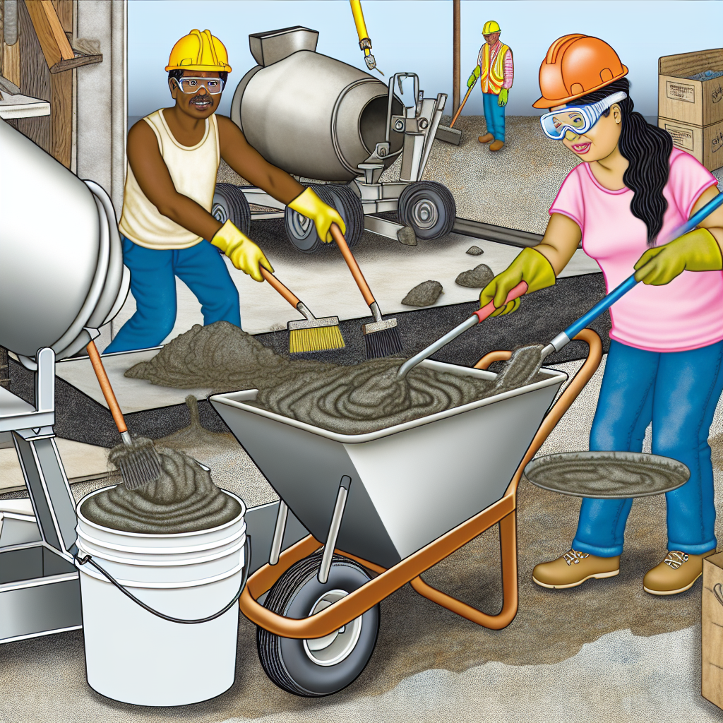 removing set concrete from equipment