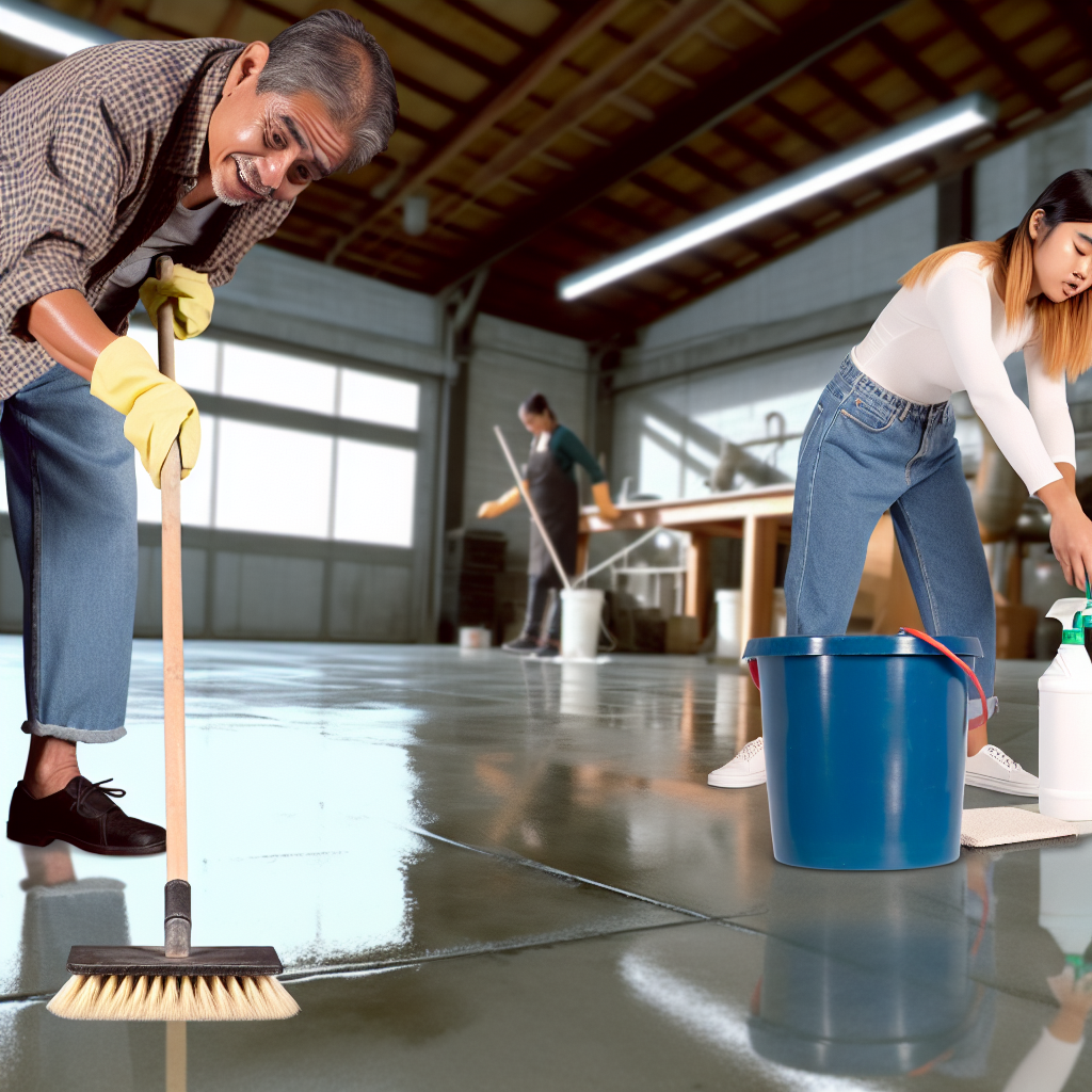 how to clean concrete floors